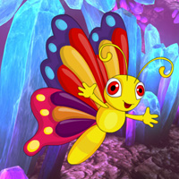 Free online html5 games - Crystal Cave Butterfly Escape game 