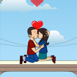 Free online html5 games - Balcony Kiss game 