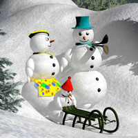Free online html5 games - Christmas Snowman Garden Escape game 