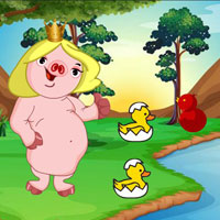 Free online html5 escape games - Girl  Piggy Reach The Hut