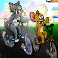 Free online html5 games - Tom And Jerry Bmx Race game 