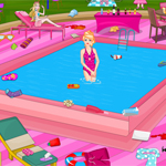 Free online html5 games - Barbie Pool Party Cleaning game 