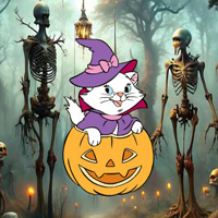 Free online html5 games - BEG Halloween Cat to Witch Escape game 
