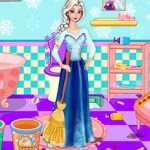 Free online html5 games - Elsa Bathroom Cleaning game 