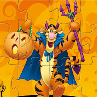 Free online html5 games - Halloween Tigger Puzzle game 