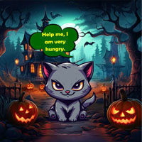 Free online html5 games - Wow Help Hungry Halloween Kitty game 