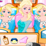 Free online html5 games - Elsa nursing baby twins game 
