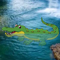 Free online html5 games - Crocodile Waterfalls Forest Escape HTML5 game 