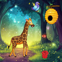Free online html5 escape games - Little Giraffe Lost Enchanted Woods
