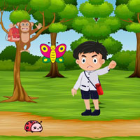 Free online html5 escape games - Monkey Took The Boy Bag