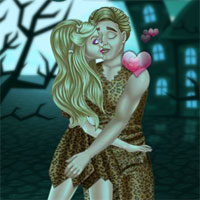 Free online html5 games - Barbie Halloween Kissing game 