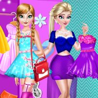 Free online html5 games - Elsa and Anna Fashion Rivals game 