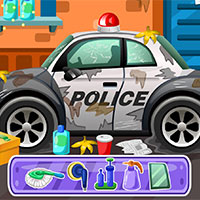 Free online html5 games - Clean up police car game 