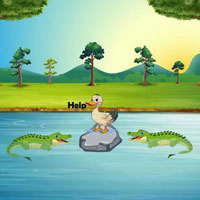 Free online html5 escape games - Naive Duck Trapped In Crocodile