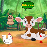 Free online html5 escape games - Recover The Injured Calf