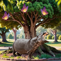 Free online html5 games - Escape From Hippopotamus Forest HTML5 game 