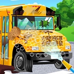 Free online html5 games - School Bus Car Wash game 