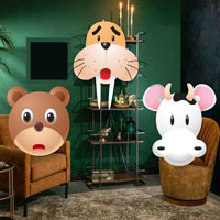 Free online html5 games - Wow Animal Emoji House Escape game - Games2rule 