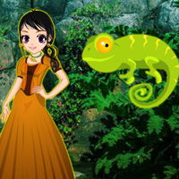 Free online html5 games - Rescue Girl from Chameleon Forest game - Games2rule 