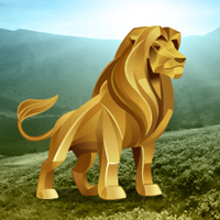 Free online html5 games - Big Gold Lion Land Escape game 
