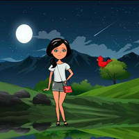 Free online html5 games - Wow Modern Girl Escaped Night Forest game 