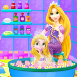 Free online html5 games - Baby Rapunzel Bath Time game 