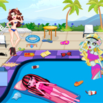 Free online html5 games - Monster High Swimming Pool Cleaning game 