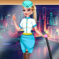 Free online html5 games - Elsa Stewardess Fashion game 