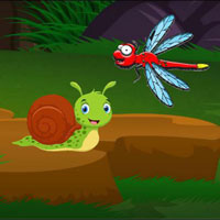 Free online html5 games - Wow Snail Meet Dragonfly game 