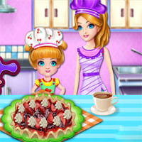 Free online html5 games - Little Chef Cooking With Mommy game 