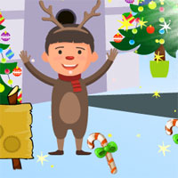 Free online html5 games - AVM Christmas Deer Boy Escape game - Games2rule 