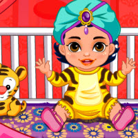 Free online html5 games - Princess Jasmine Baby Caring game 