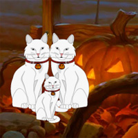 Free online html5 games - Wowescape Halloween White Cat Escape game - Games2rule 