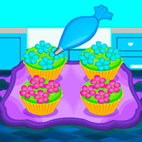 Free online html5 games - Bake Colorful Cupcakes game 