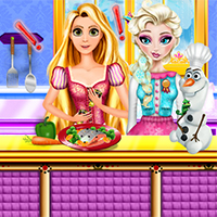 Free online html5 games - Elsa And Rapunzel Cooking Disaster game 