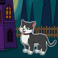 Free online html5 games - Halloween Smiley Cat Escape game 