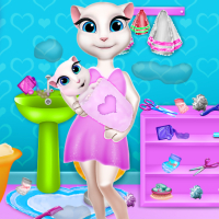 Free online html5 games - Talking Angela Bathroom Renovation game 