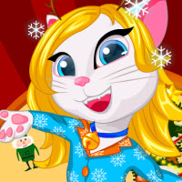 Free online html5 games - Angela Christmas Pyjama Party game 