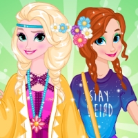 Free online html5 games - Elsa And Anna Spring Trends game 