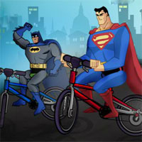 Free online html5 games - Batman vs Superman Bmx Race game 