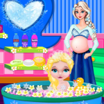 Free online html5 games - Baby Elsa Bubble Bath game 