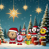 Free online html5 games - Wow Animals Christmas Celebration game 