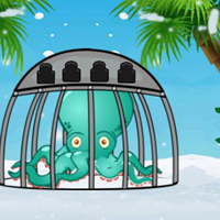 Free online html5 games - Games2Jolly Snowland Octopus Escape game 