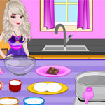 Free online html5 games - Elsa Cooking Chunky Cheesecake Brownies game 
