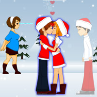 Free online html5 games - Flirting Christmas Kiss game 