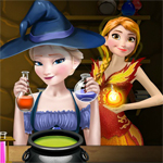 Free online html5 games - Elsa And Anna Superpower Potions game 