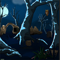 Free online html5 games - Gloomy Moon Forest Escape game 