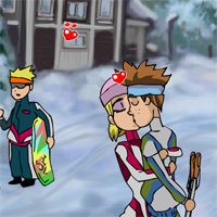 Free online html5 games - Skiing and kissing game 