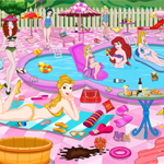 Free online html5 games - Princess Pool Party Cleaning game 