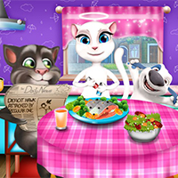 Free online html5 games - Tom And Angela Dinner Fun game 